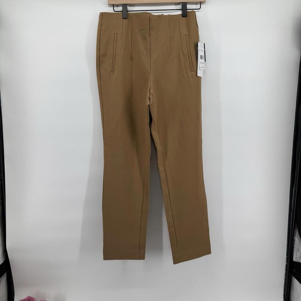 Rafaella Womens M High Rise Slimming Smooth Comfort Pull on Pants Brown Workwear